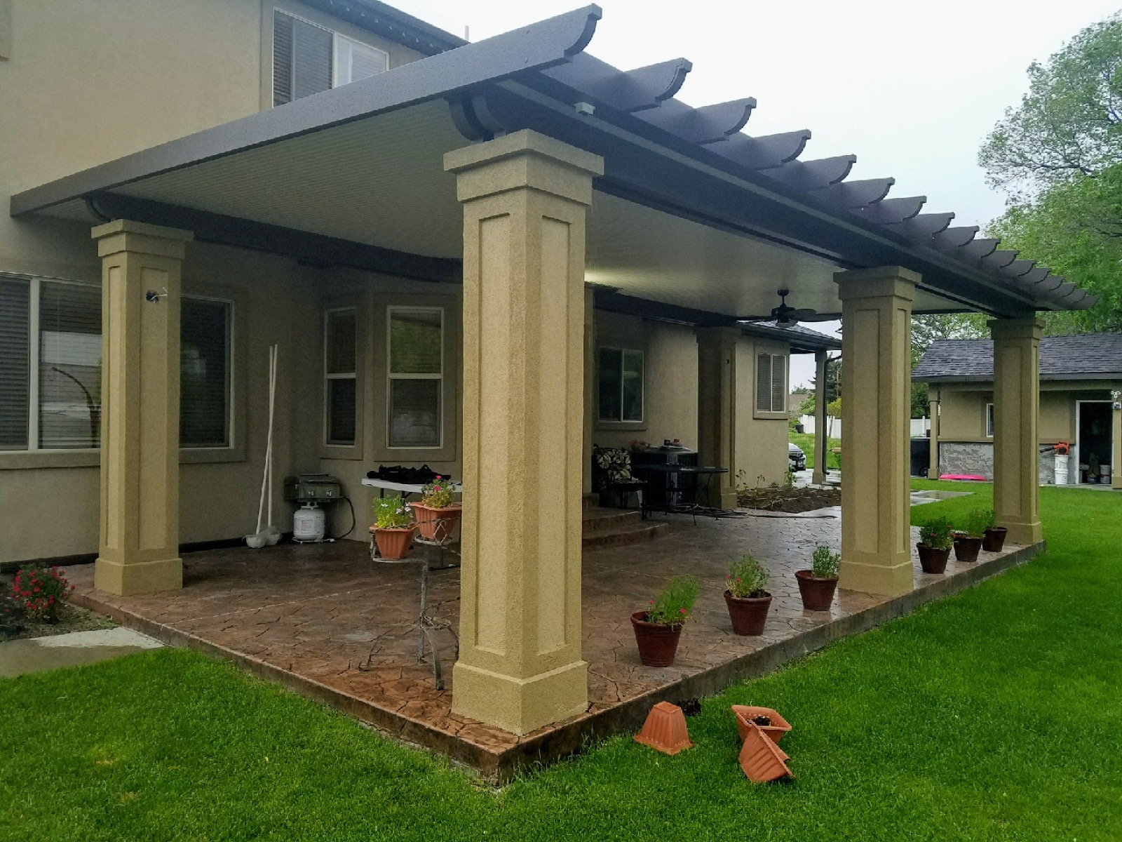 Custom outdoor patio with pergola in Utah