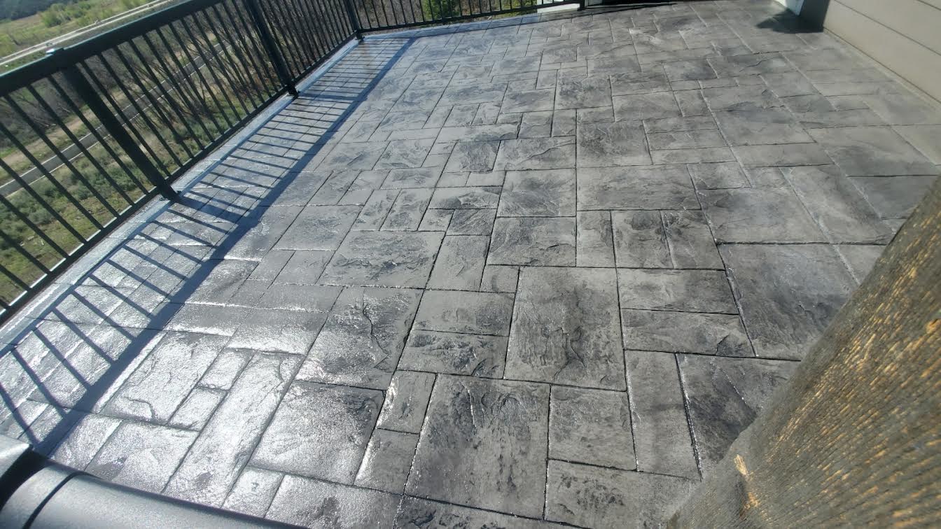 Stamped concrete patio installation in Utah
